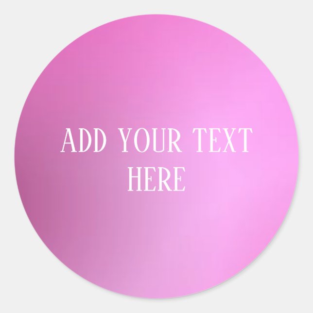 Agrega tu texto Pegatinas redondas clásicas rosada (Anverso)