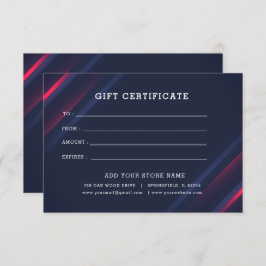 Agregar certificado de regalo comercial editable c