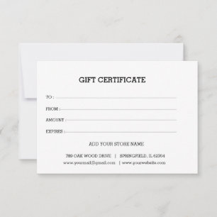 Agregar certificado de regalo comercial editable c