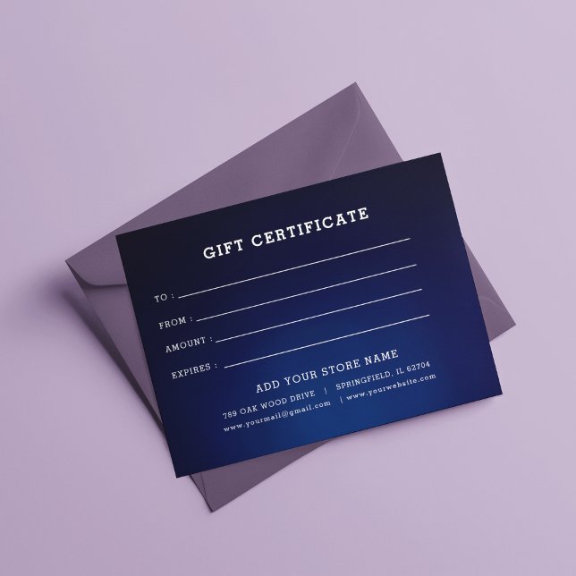 Agregar certificado de regalo comercial editable c ( Business Gift Certificate With Logo)