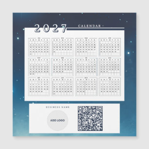 Agregar código QR del calendario 2027 Tarjeta magn