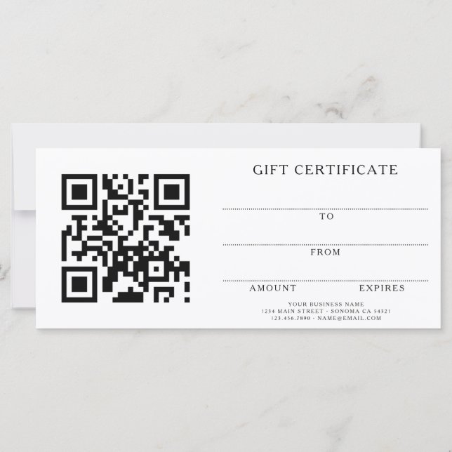 Agregar código QR del certificado de regalo de bel (Reverso)