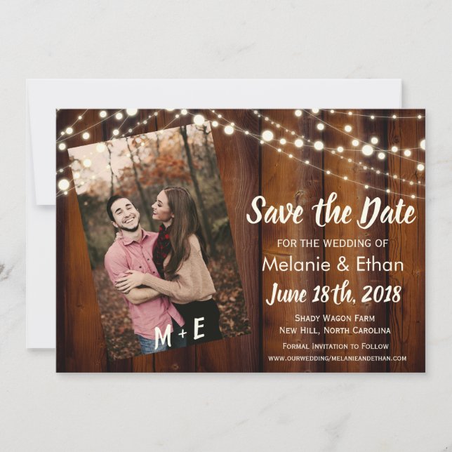 AGREGAR FOTO - Invitación de boda para guardar la  (Anverso)