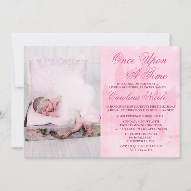 AGREGAR FOTO - Invitación de cumpleaños de castill (Anverso)