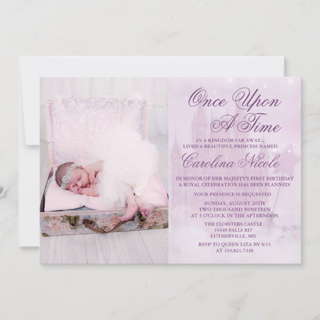 AGREGAR FOTO - Invitación de cumpleaños de castill (Anverso)