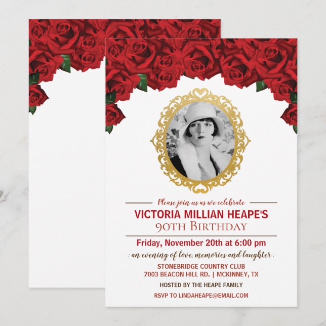 AGREGAR FOTO - Invitación de cumpleaños importante (Anverso / Reverso)