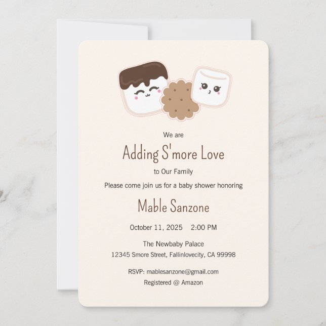 Agregar Invitación De Amor Más, Baby Shower (Anverso)