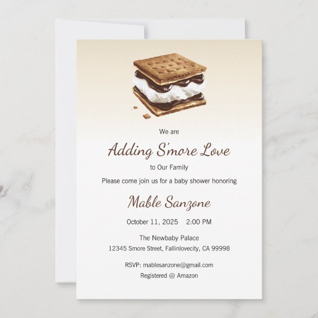 Agregar Invitación De Amor Más, Baby Shower (Anverso)