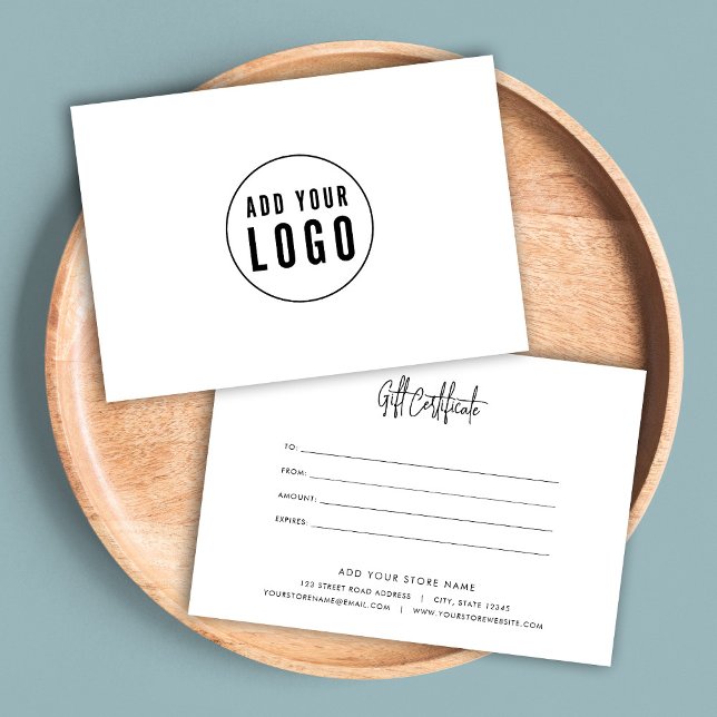 Agregar logotipo Certificado de regalo moderno de  (Subido por el creador)