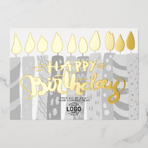 Agregar logotipo divertidas velas grises tarjetas