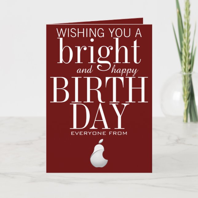 Agregar su logo Tarjeta de cumpleaños para emplead (Anverso)