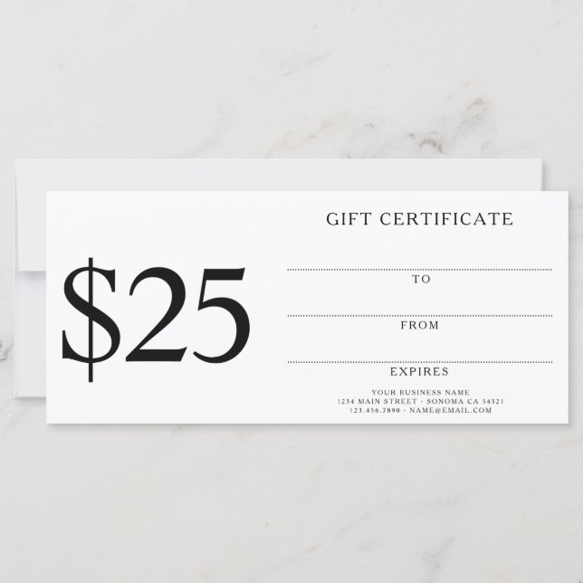 Agregar su logotipo Certificado de regalo de negoc (Reverso)