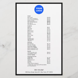 Agregar su logotipo Menú de servicios de salón de