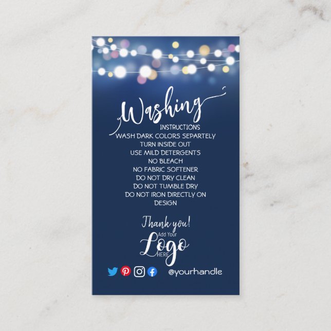 AGREGAR SUS instrucciones de lavado LOGO TARJETAS  (Anverso)