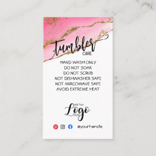 AGREGAR SUS TARJETAS DE CUIDADO DE TUMBLER DE LOGO