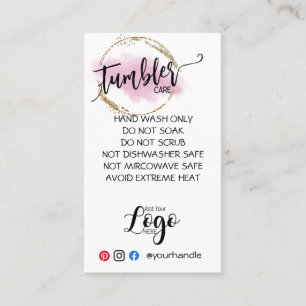 AGREGAR SUS TARJETAS DE CUIDADO DE TUMBLER DE LOGO