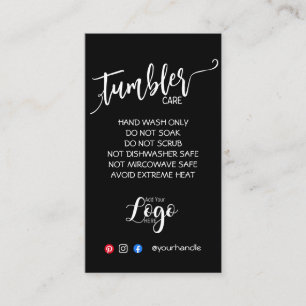 AGREGAR SUS TARJETAS DE CUIDADO DE TUMBLER DE LOGO