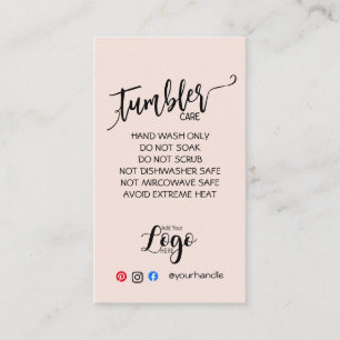 AGREGAR SUS TARJETAS DE CUIDADO DE TUMBLER DE LOGO