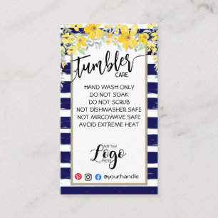 AGREGAR SUS TARJETAS DE CUIDADO DE TUMBLER DE LOGO