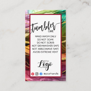 AGREGAR SUS TARJETAS DE CUIDADO DE TUMBLER DE LOGO