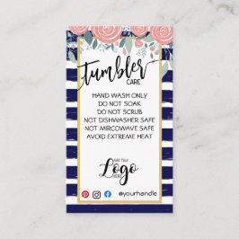AGREGAR SUS TARJETAS DE CUIDADO DE TUMBLER DE LOGO