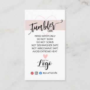 AGREGAR SUS TARJETAS DE CUIDADO DE TUMBLER DE LOGO