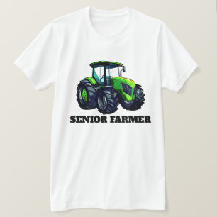 "Agricultor senior" y camiseta de Tractor verde