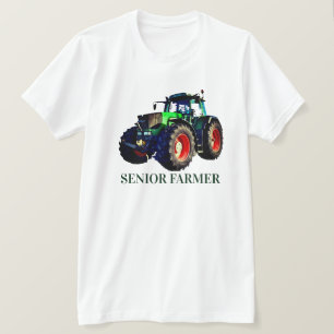 "Agricultor senior" y camiseta de Tractor verde