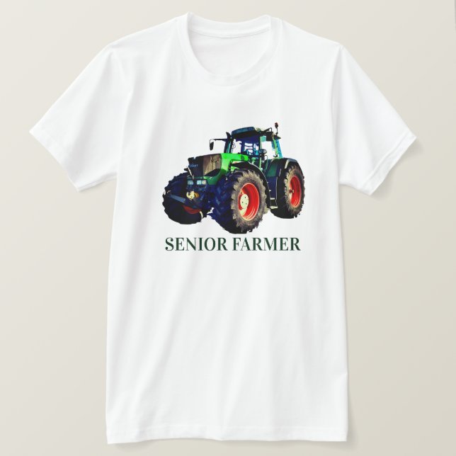 "Agricultor senior" y camiseta de Tractor verde (Anverso del diseño)