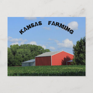 Agricultura de Kansas con soja y tarjeta postal de