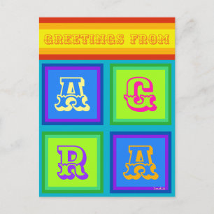 Agroa India colorida tarjeta postal de vacaciones