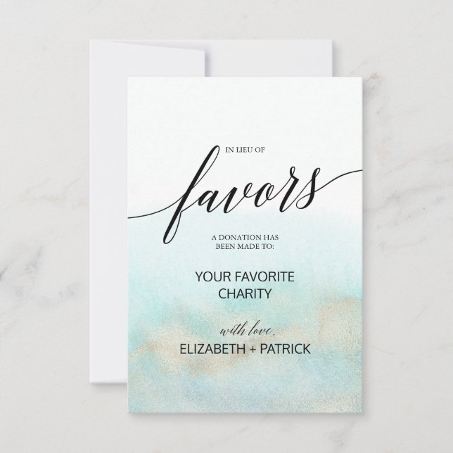 Agua acuática y dorada en lugar de la tarjeta de f (Anverso)