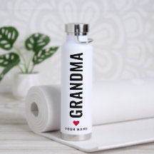 Amor simple Abuela Nombre personalizado Botella de