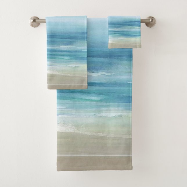 Agua Azul Marítima Olas Oceánicas Playa Costera (In situ)