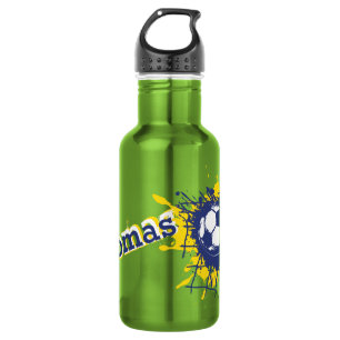 Agua Balón de fútbol y botella nombrada splat de las