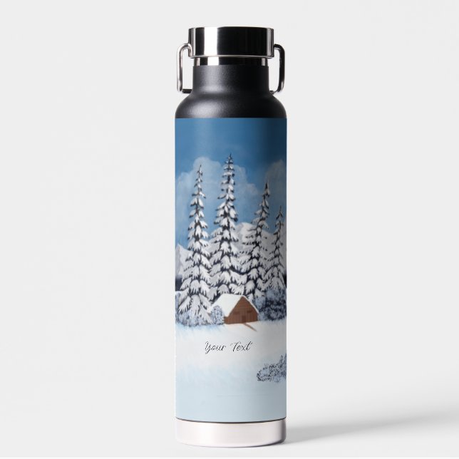 Agua Botella aislada al vacío de cobre invernal nevado (Delantero)
