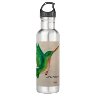 Agua Botella aislada colibrí de la bebida