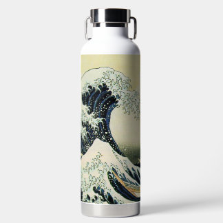 Agua Botella Aislada De Gran Ola De Hokusai