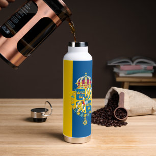 Agua Botella aislada de Suecia, Bandera sueca