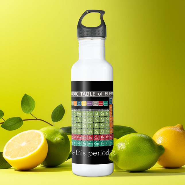 Agua Botella con la tabla periódica de los elementos (Personalized water bottle - periodic table of elements)