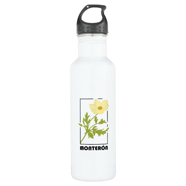 Agua Botella de acero estampado de flor Monterón (Anverso)