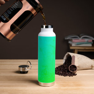 Agua Botella de acero inoxidable Neon Green Marble