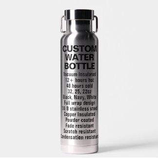 Agua Botella de acero inoxidable y vacío de cobre perso