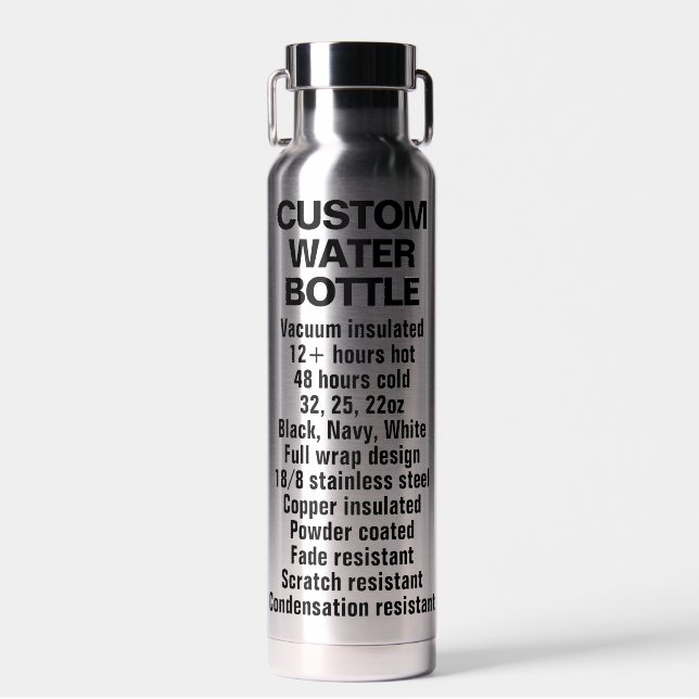 Agua Botella de acero inoxidable y vacío de cobre perso (Delantero)