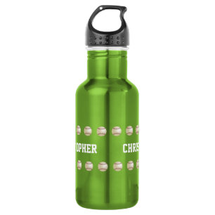 Agua Botella de agua, personalizada, béisbol, verde