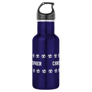 Agua Botella de agua, personalizada, fútbol, azul