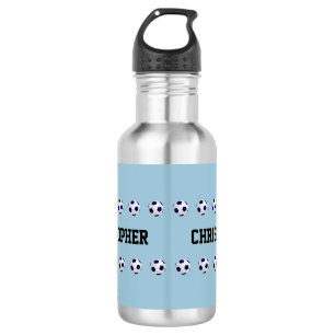 Agua Botella de agua, personalizada, fútbol, azul clar