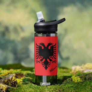 Agua Botella de Albania, bandera patriótica albanesa