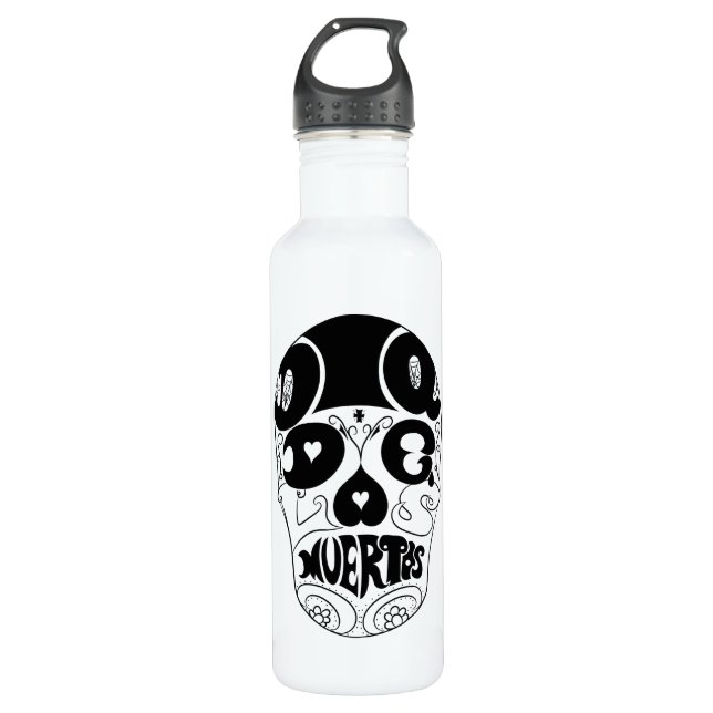 Agua Botella de Dia De Los Muertos Skull (Anverso)