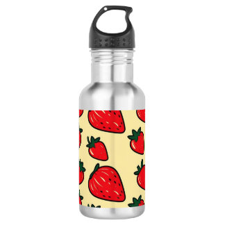 Agua Botella de fresa retro - patrón de fresa lindo